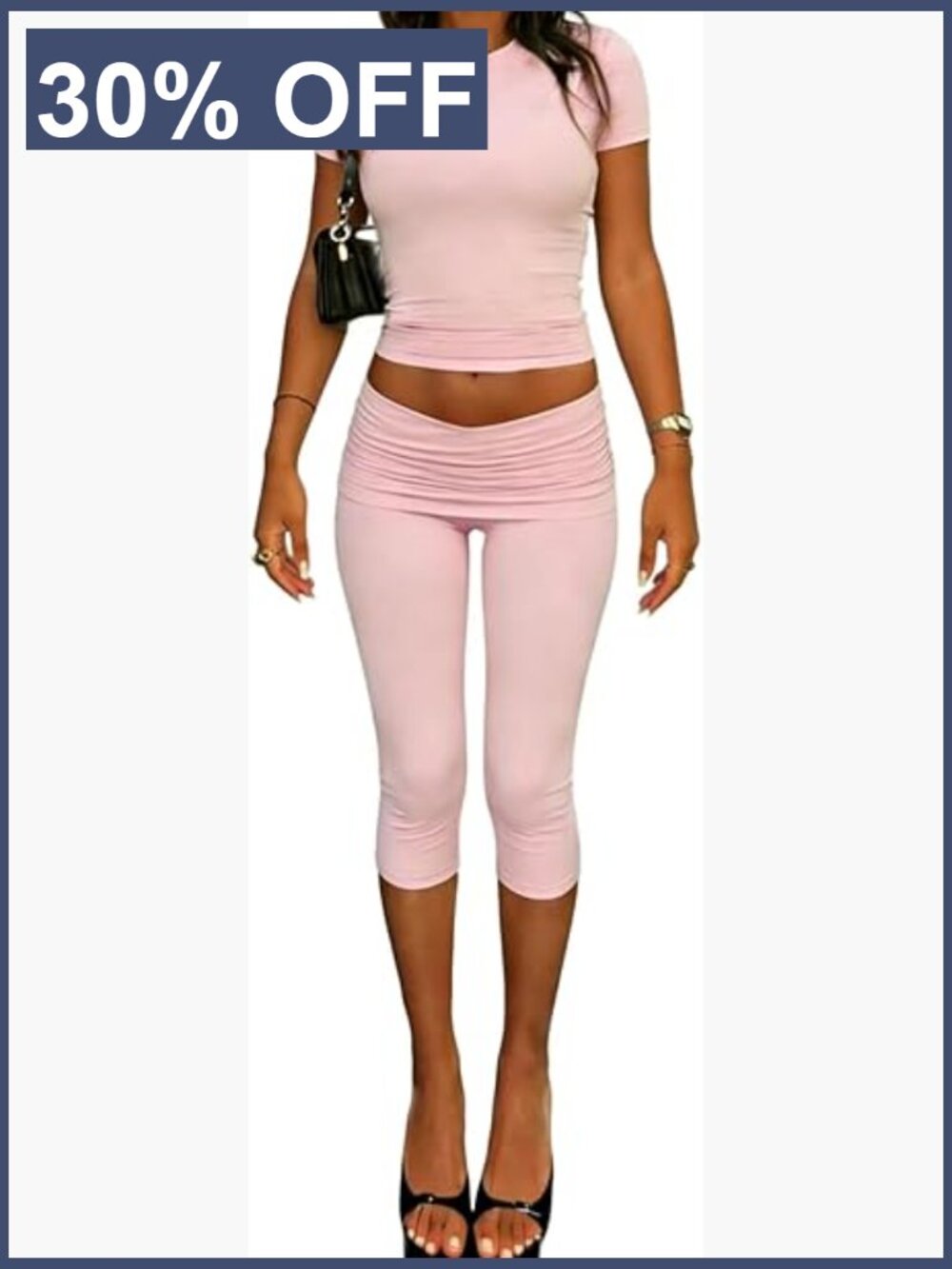 Women's Two-Piece Active Set: Crop Top & High-Waist Leggings